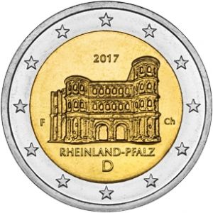 GERMANY 2 EURO 2017 - RHEINLAND-PFALZ: PORTA NIGRA  - F - STUTTGART